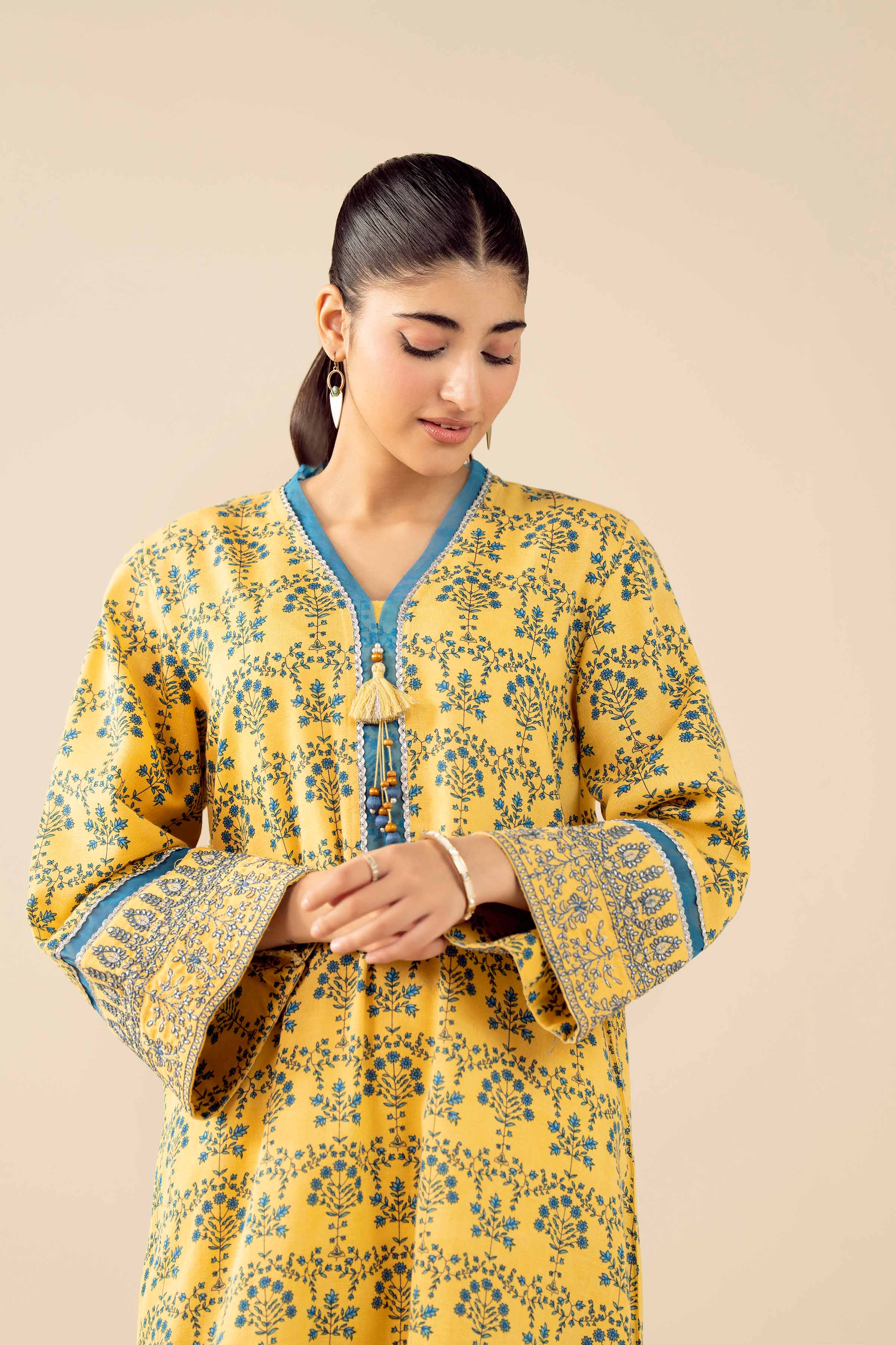 2 Piece - Printed Embroidered Suit - PW25-432 - Image 10
