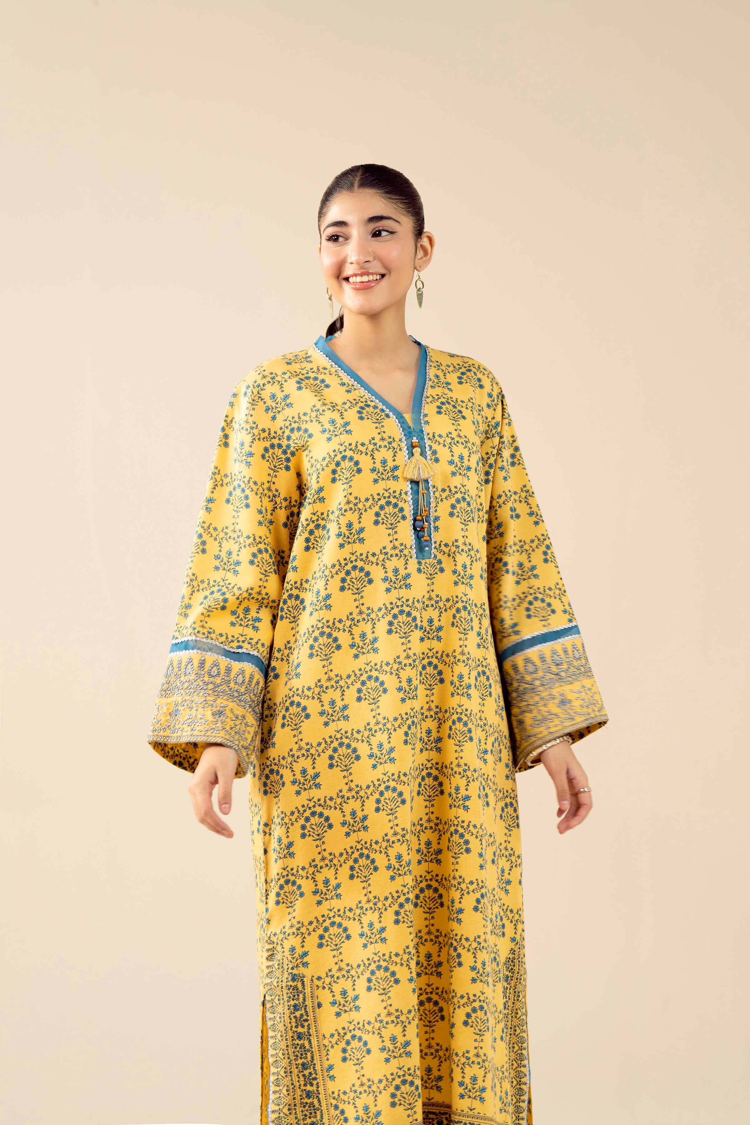 2 Piece - Printed Embroidered Suit - PW25-432 - Image 11
