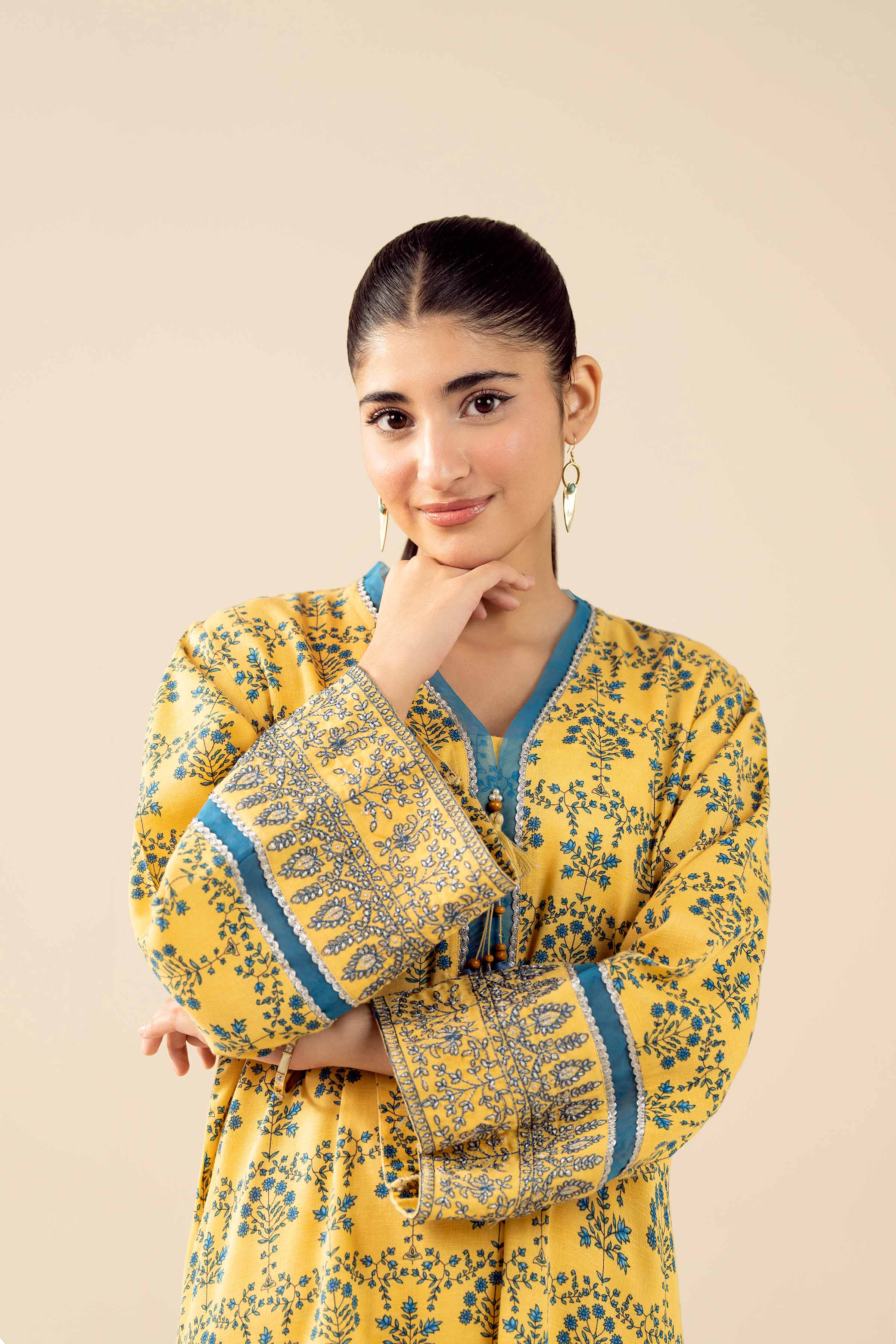 2 Piece - Printed Embroidered Suit - PW25-432 - Image 12
