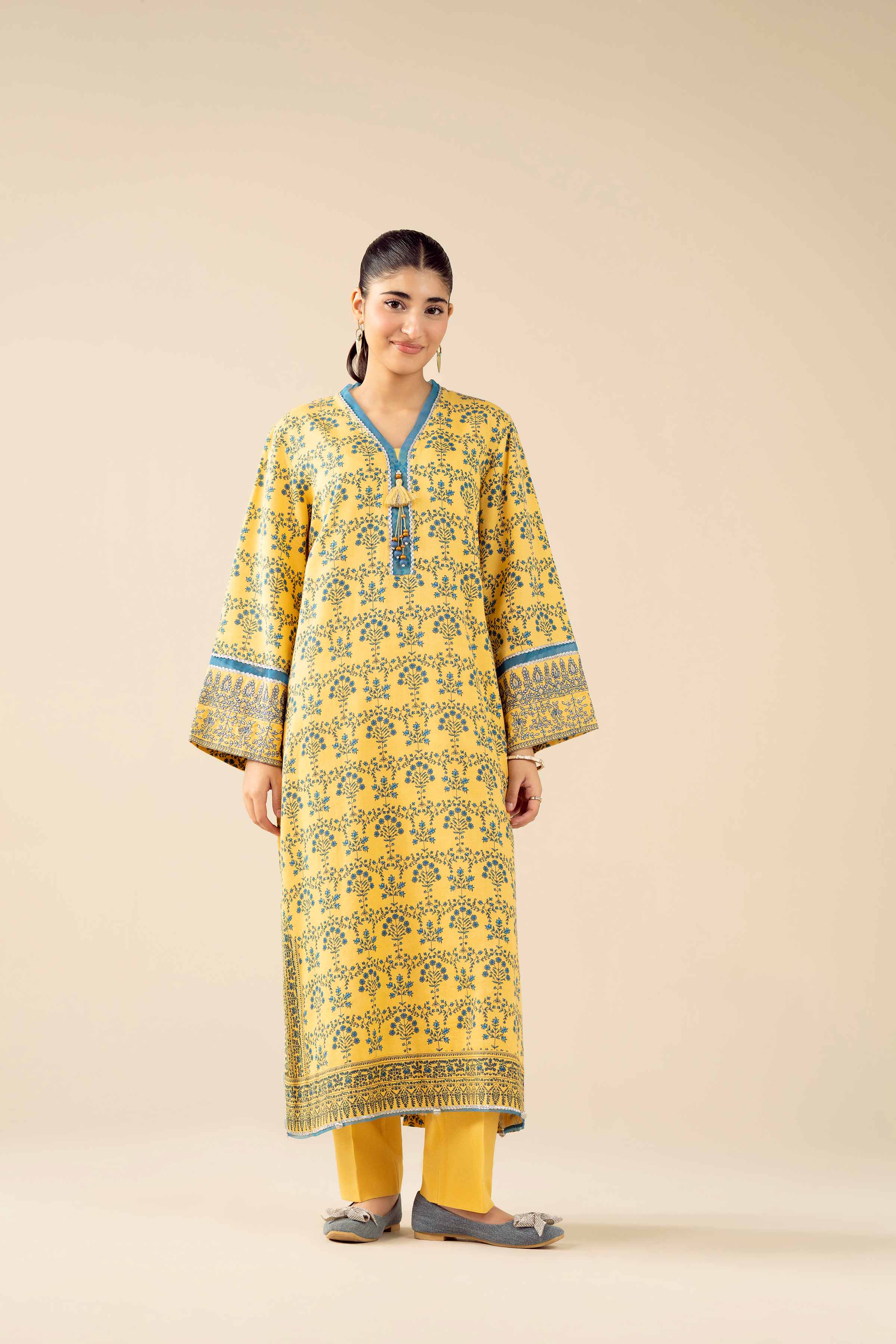 2 Piece - Printed Embroidered Suit - PW25-432 - Image 6