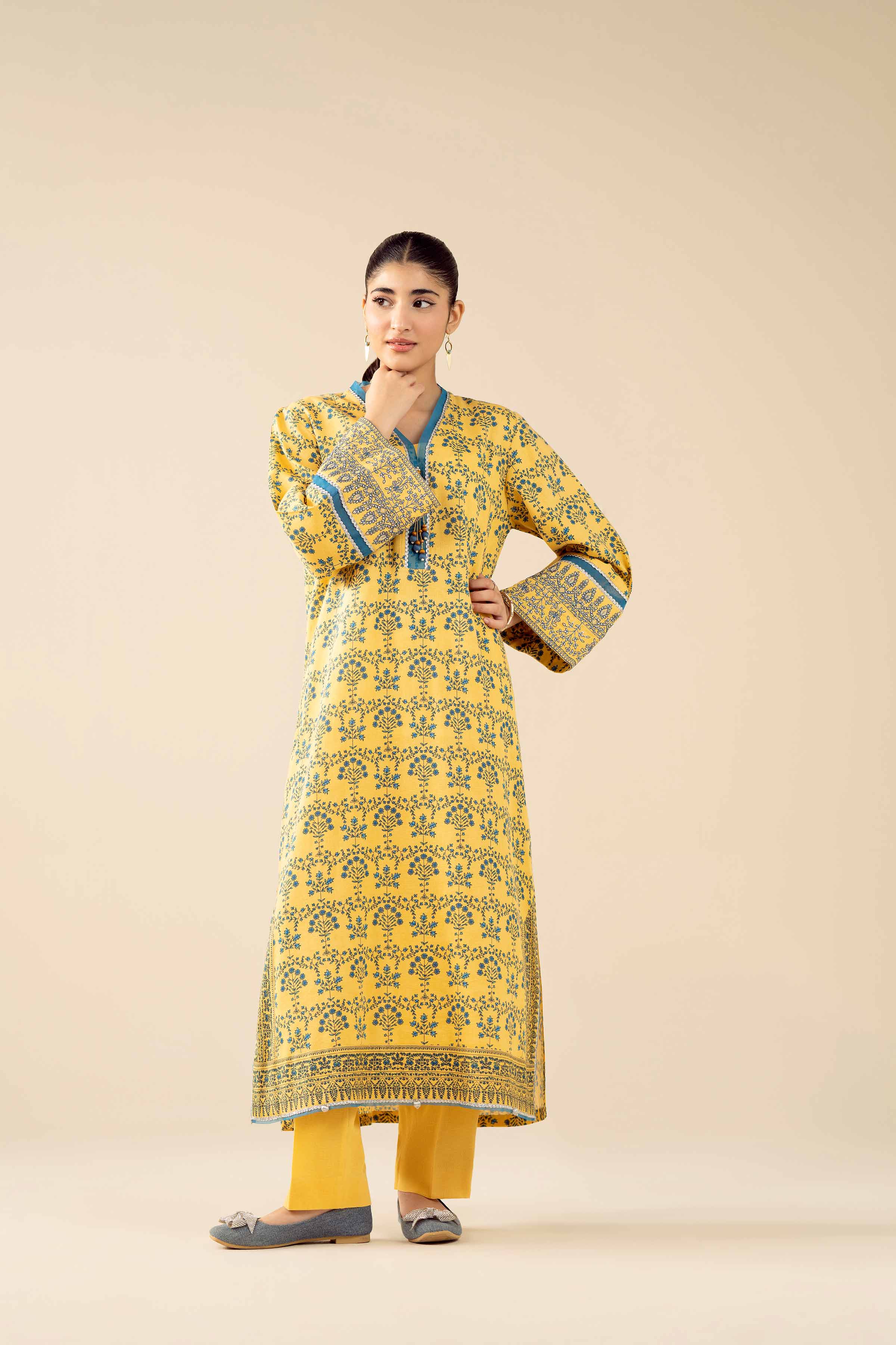 2 Piece - Printed Embroidered Suit - PW25-432 - Image 7