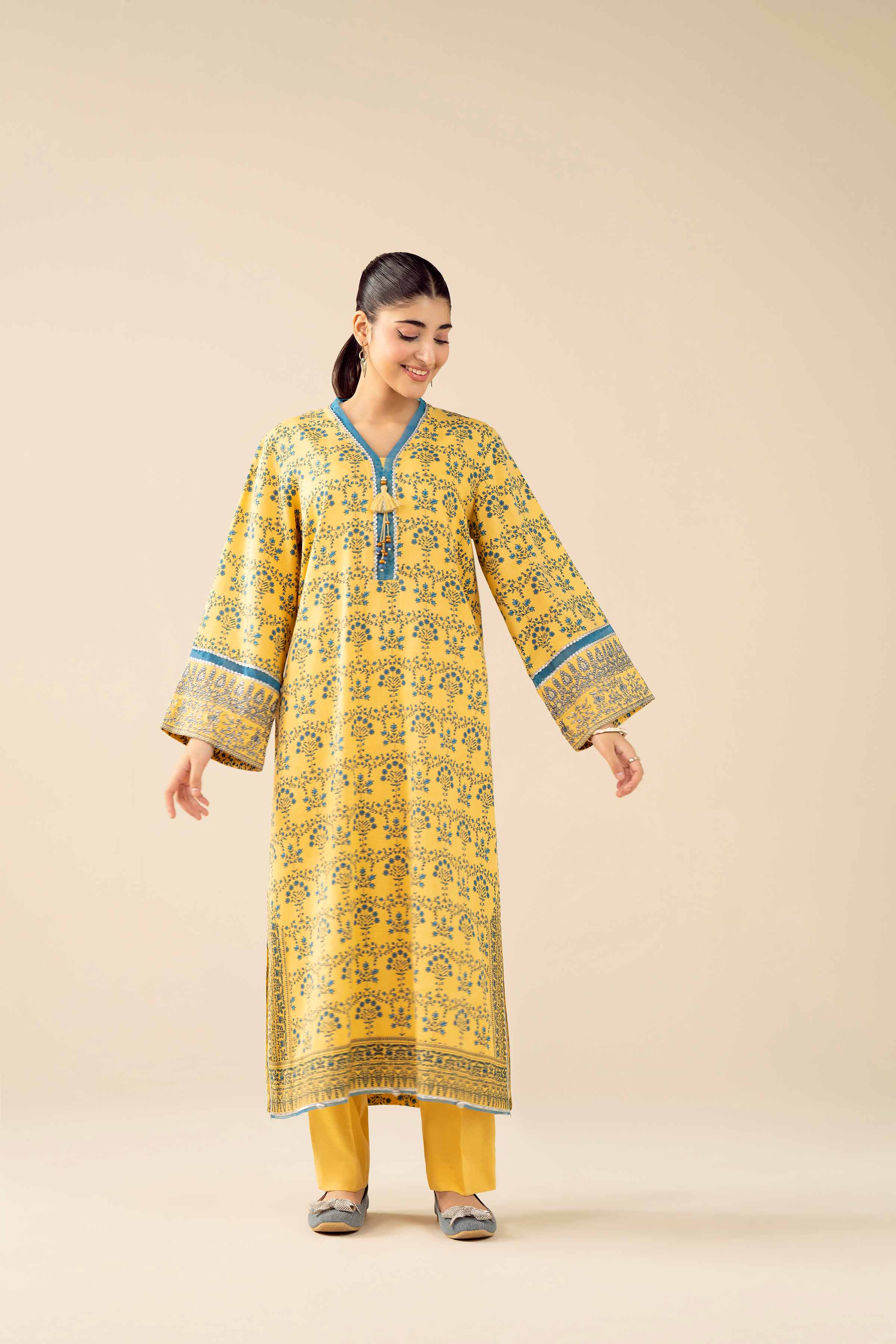 2 Piece - Printed Embroidered Suit - PW25-432 - Image 8
