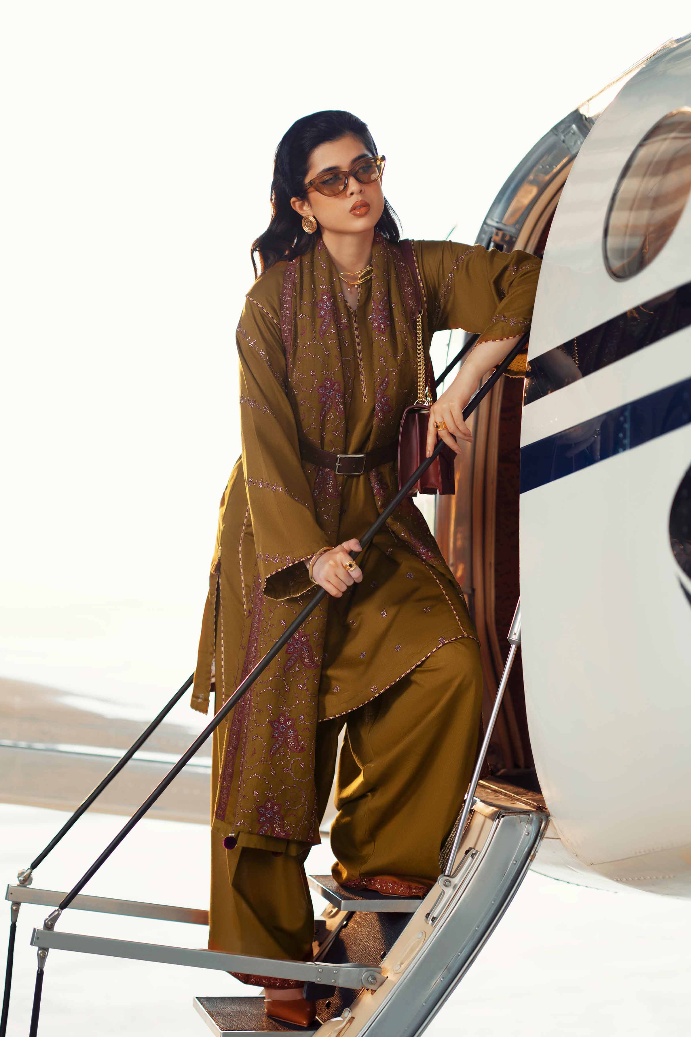 3 Piece - Embroidered Suit - PW25-438 - Image 5