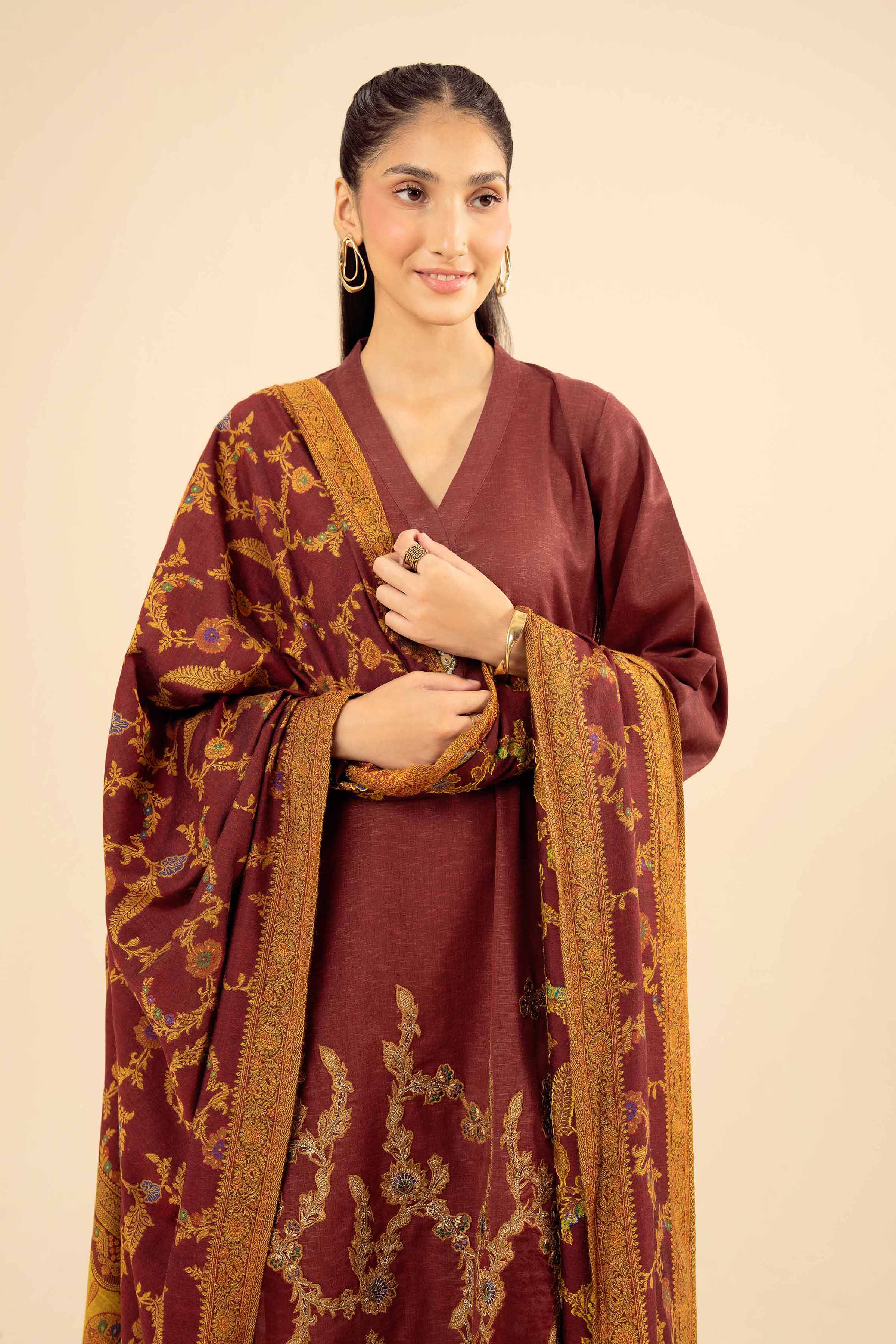 3 Piece - Embroidered Suit - PW25-445