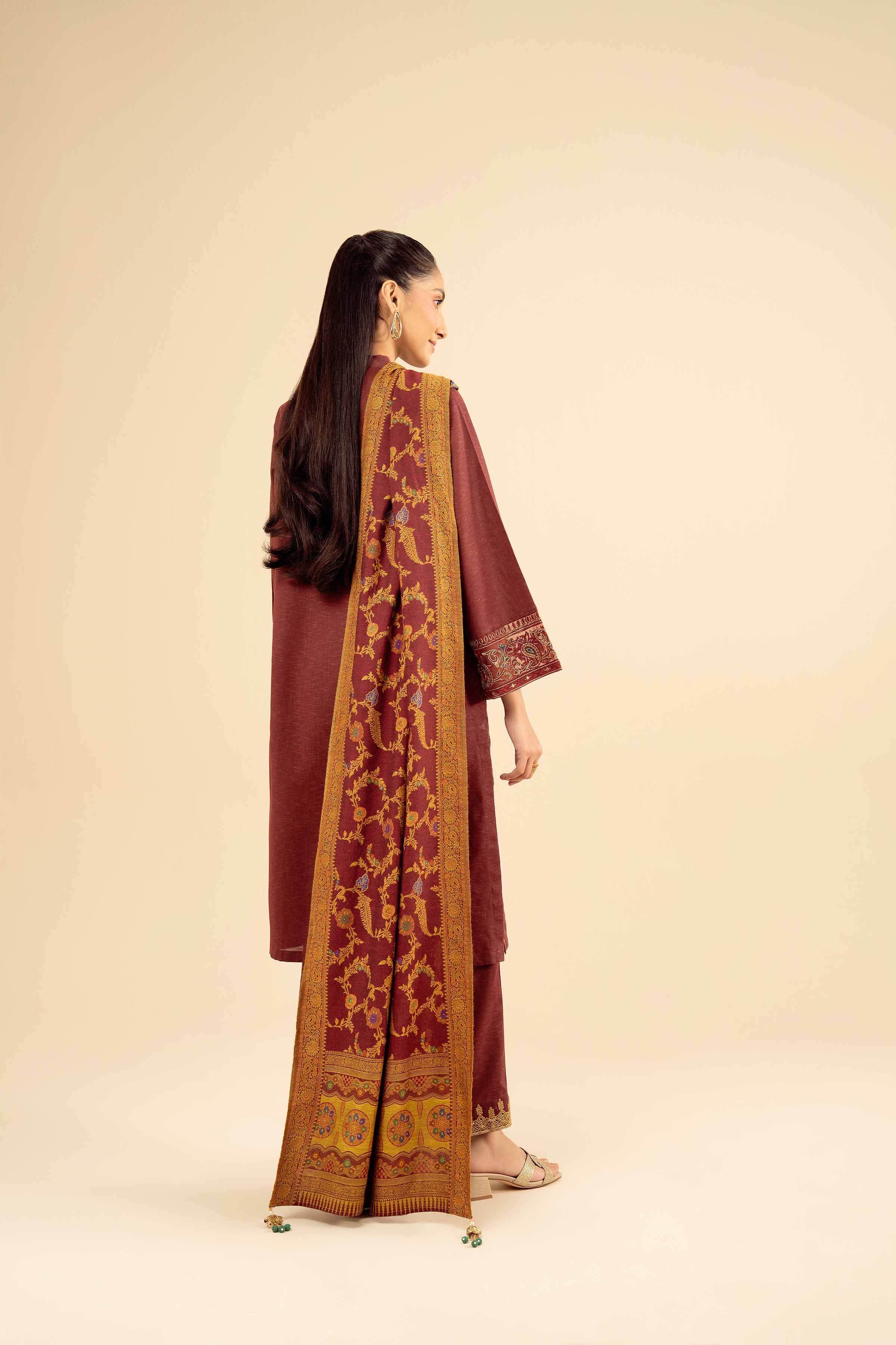 3 Piece - Embroidered Suit - PW25-445 - Image 3
