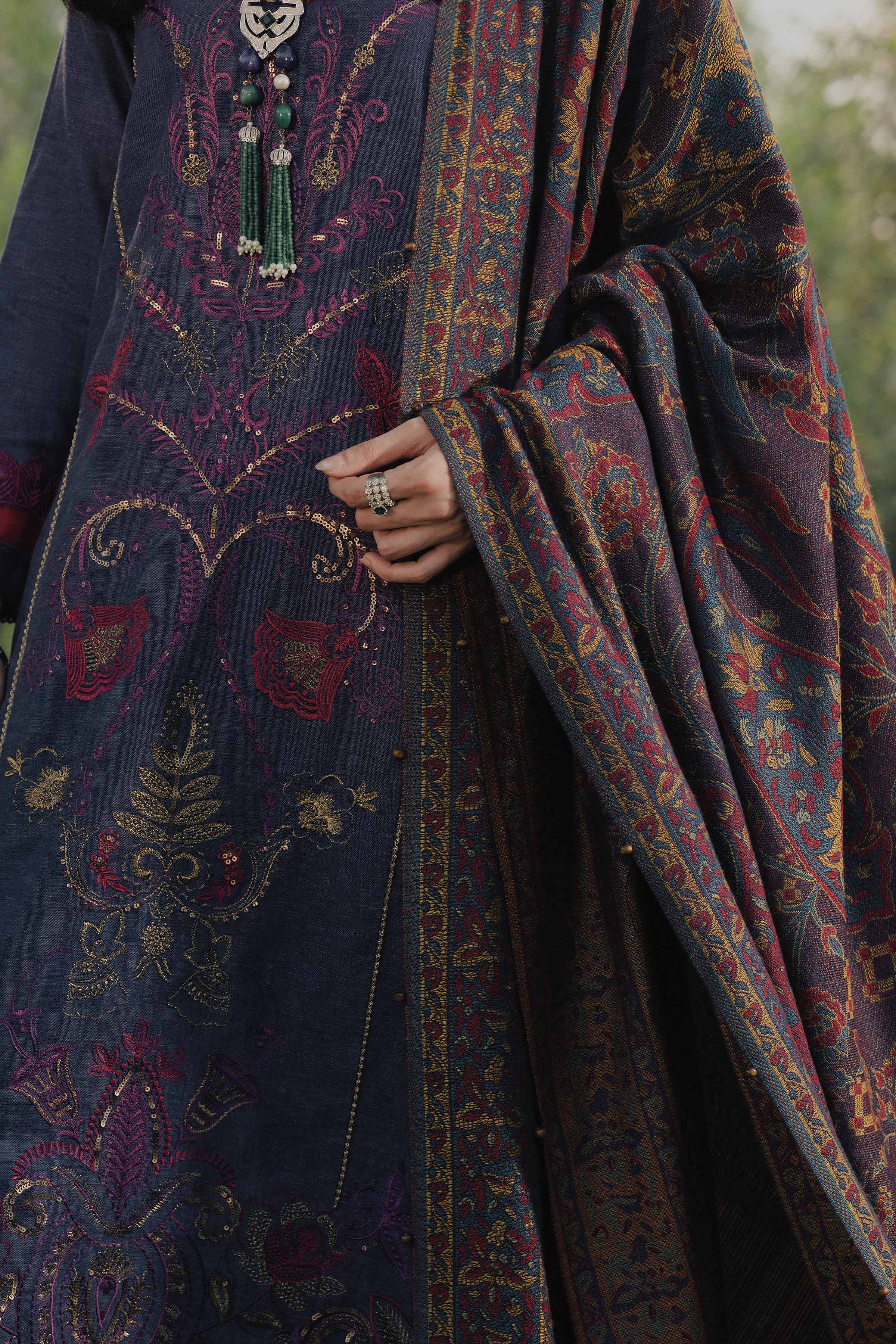 3 Piece - Embroidered Suit - PW25-478 - Image 8
