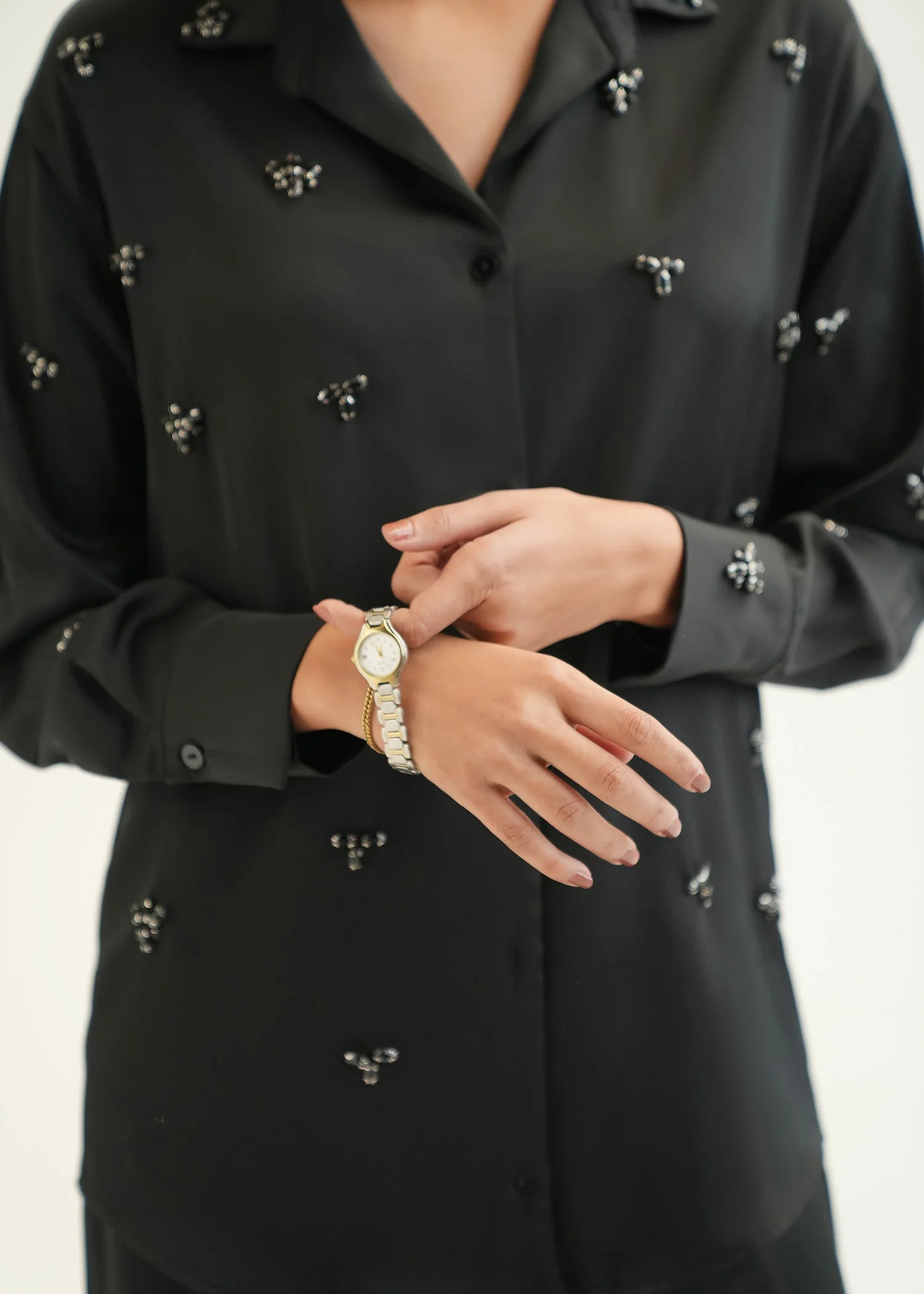 Embellished Satin Shirt - KOA - Image 4