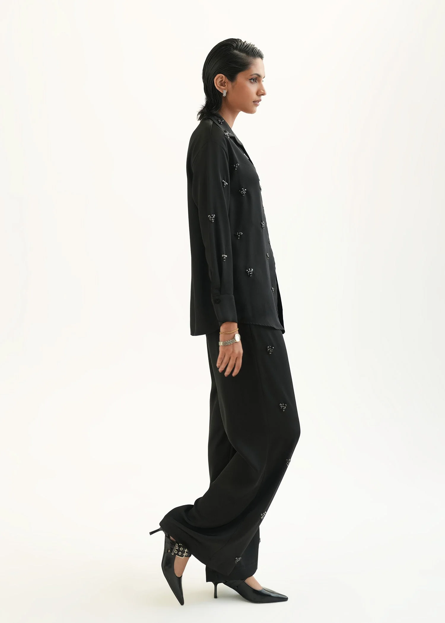 Embellished Satin Shirt - KOA - Image 7