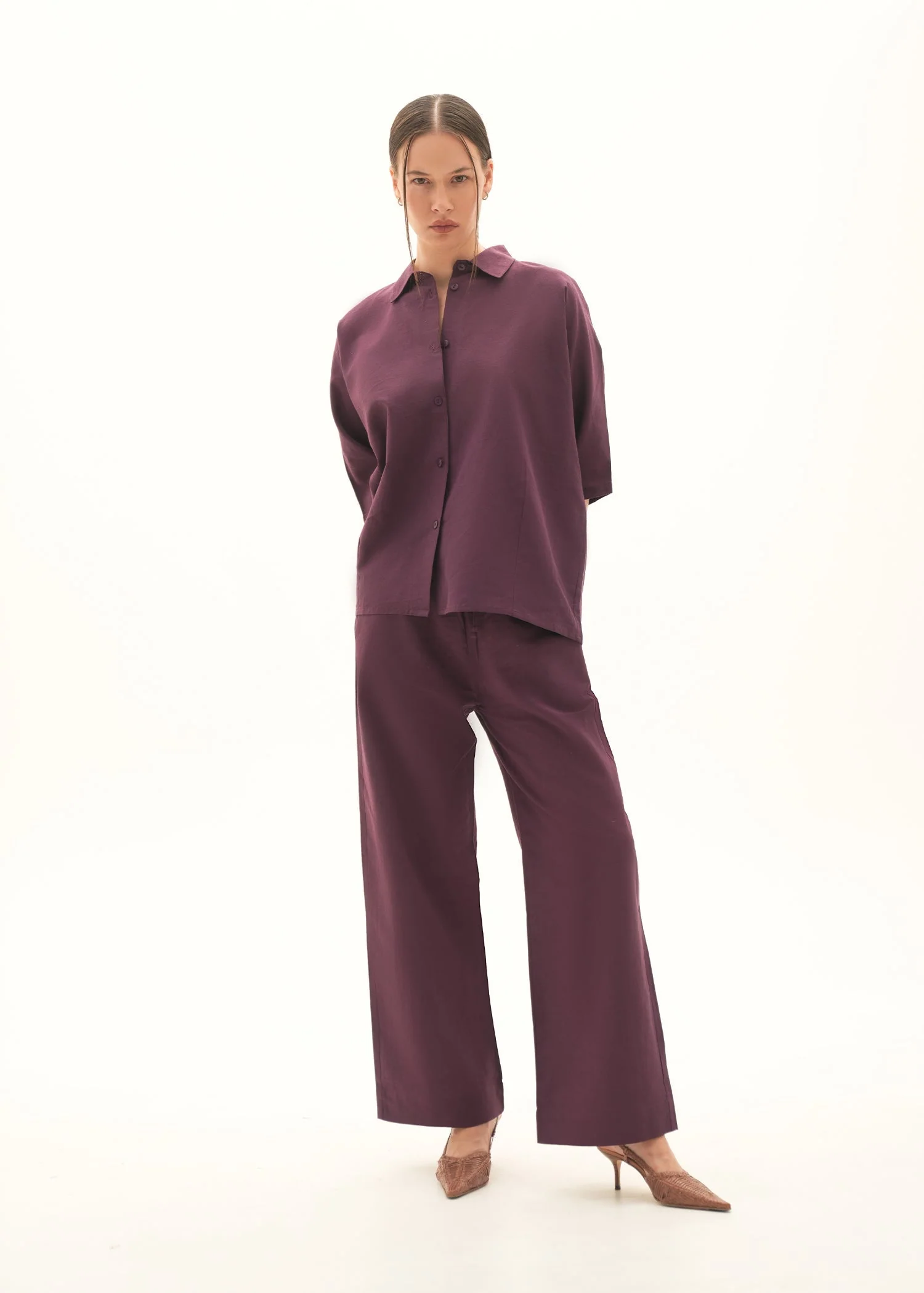 Wide-leg Linen Blend Trouser - KOA - Image 3