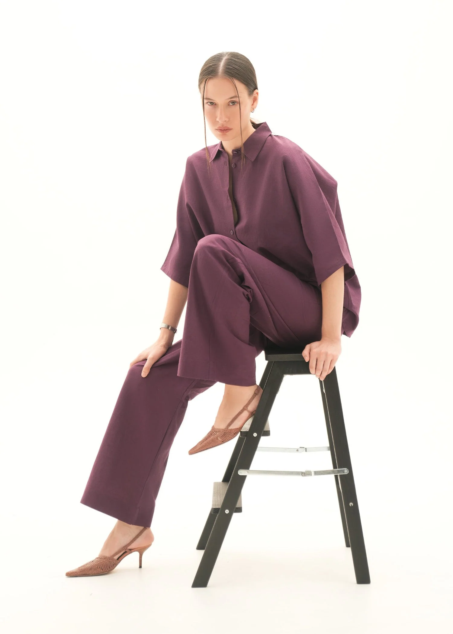 Wide-leg Linen Blend Trouser - KOA - Image 4