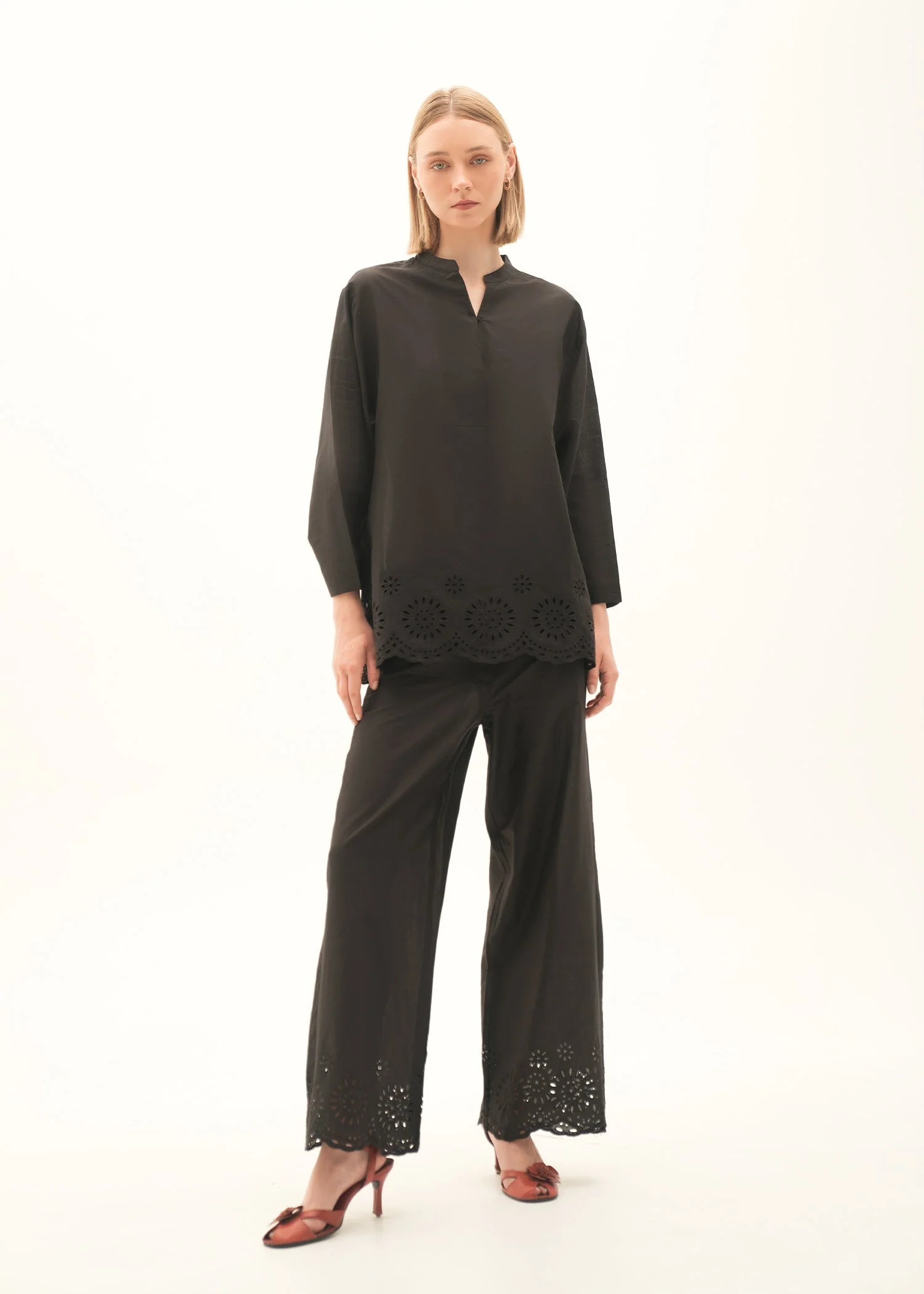Oversized Cotton Blouse With Schiffli-Embroidery - KOA - Image 2