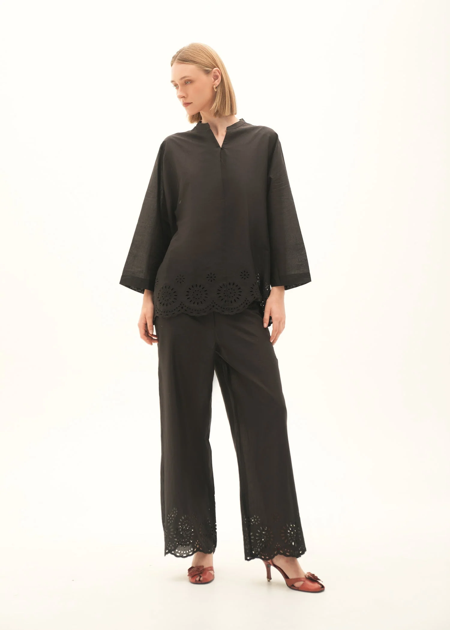Oversized Cotton Blouse With Schiffli-Embroidery - KOA - Image 6