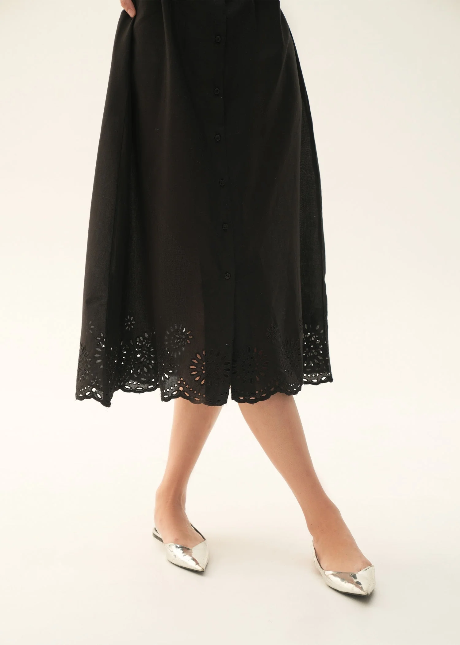 Cotton Dress With Schiffli Embroidery - KOA - Image 4
