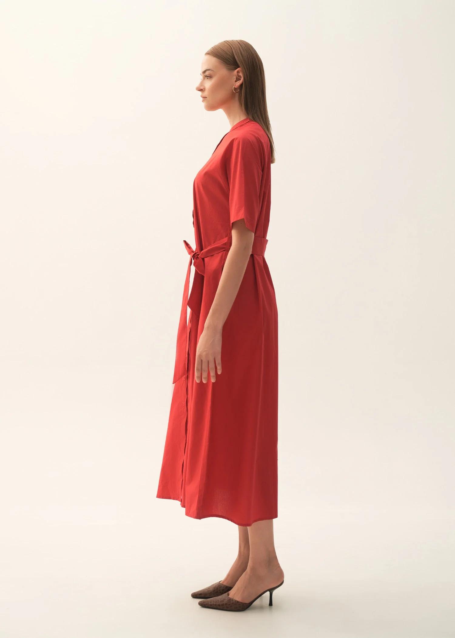 Flared Cotton Dress With Raglan Sleeves - KOA - Image 7