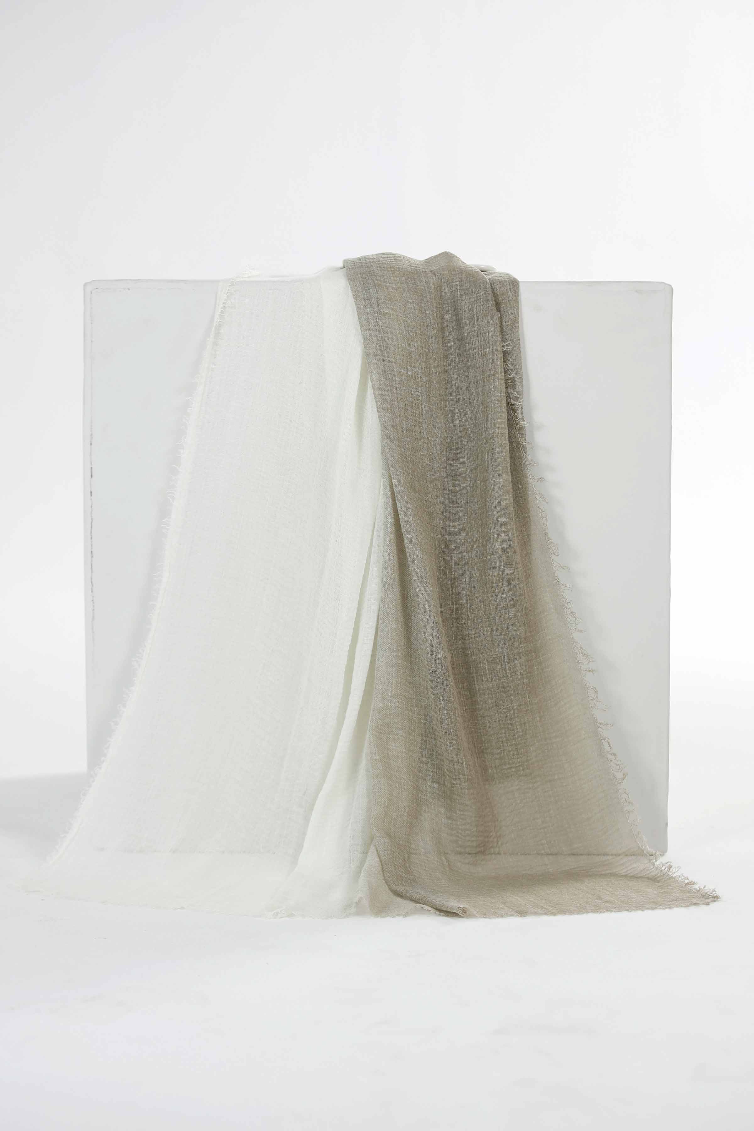 Grey & White Women Scarf-435092111