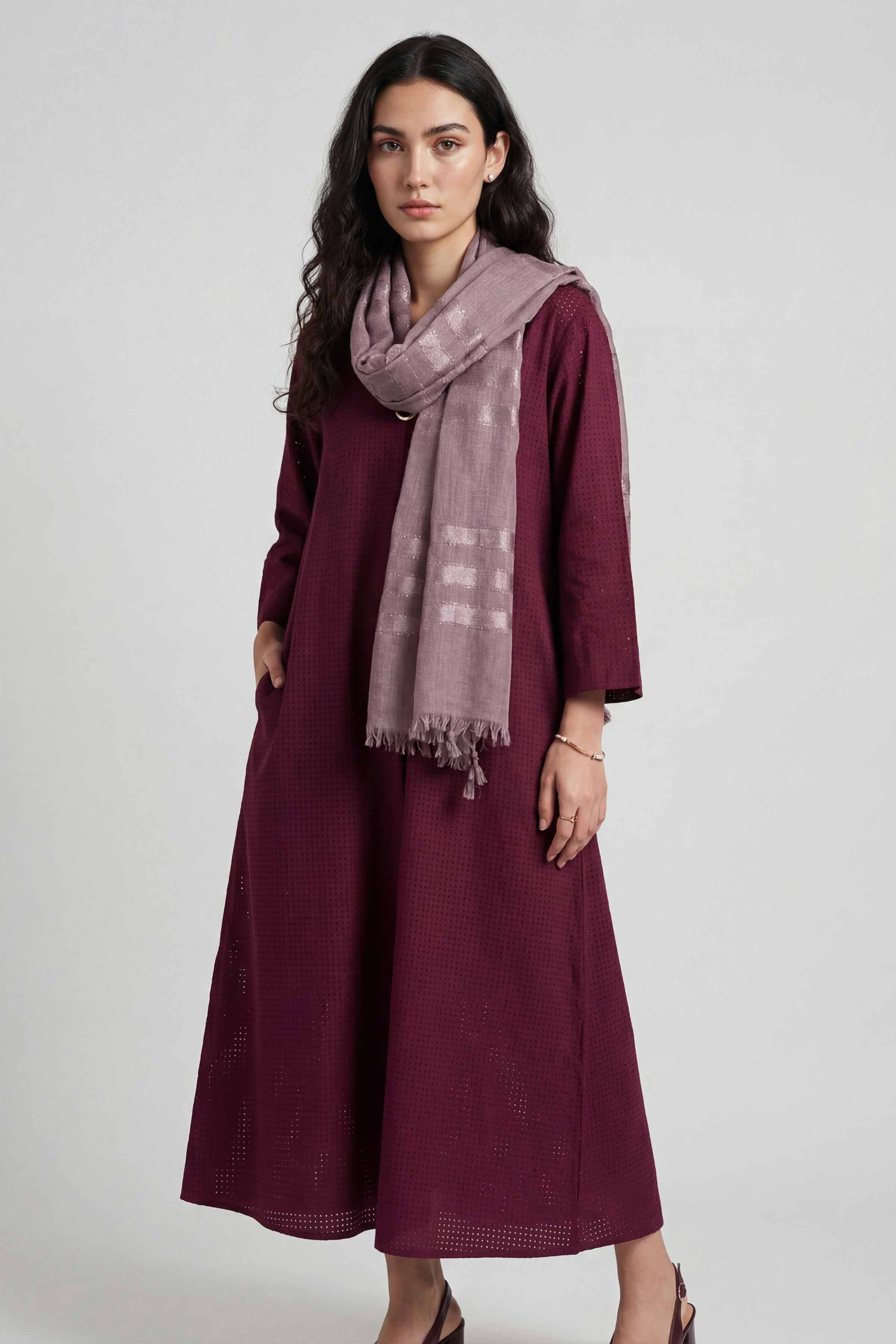 Purple Women Scarf-447782109 - Image 4