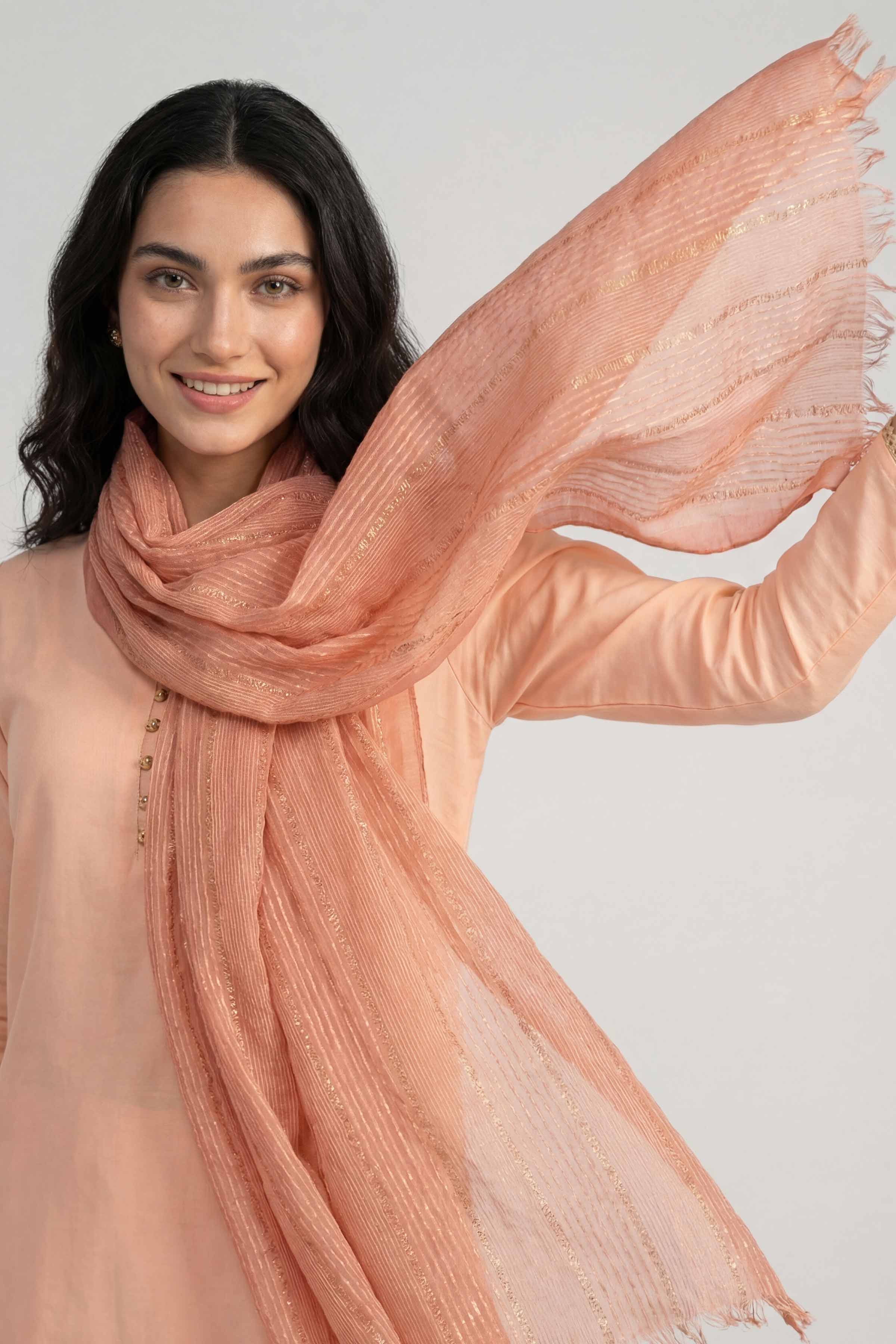 Orange Women Scarf-447792106 - Image 2