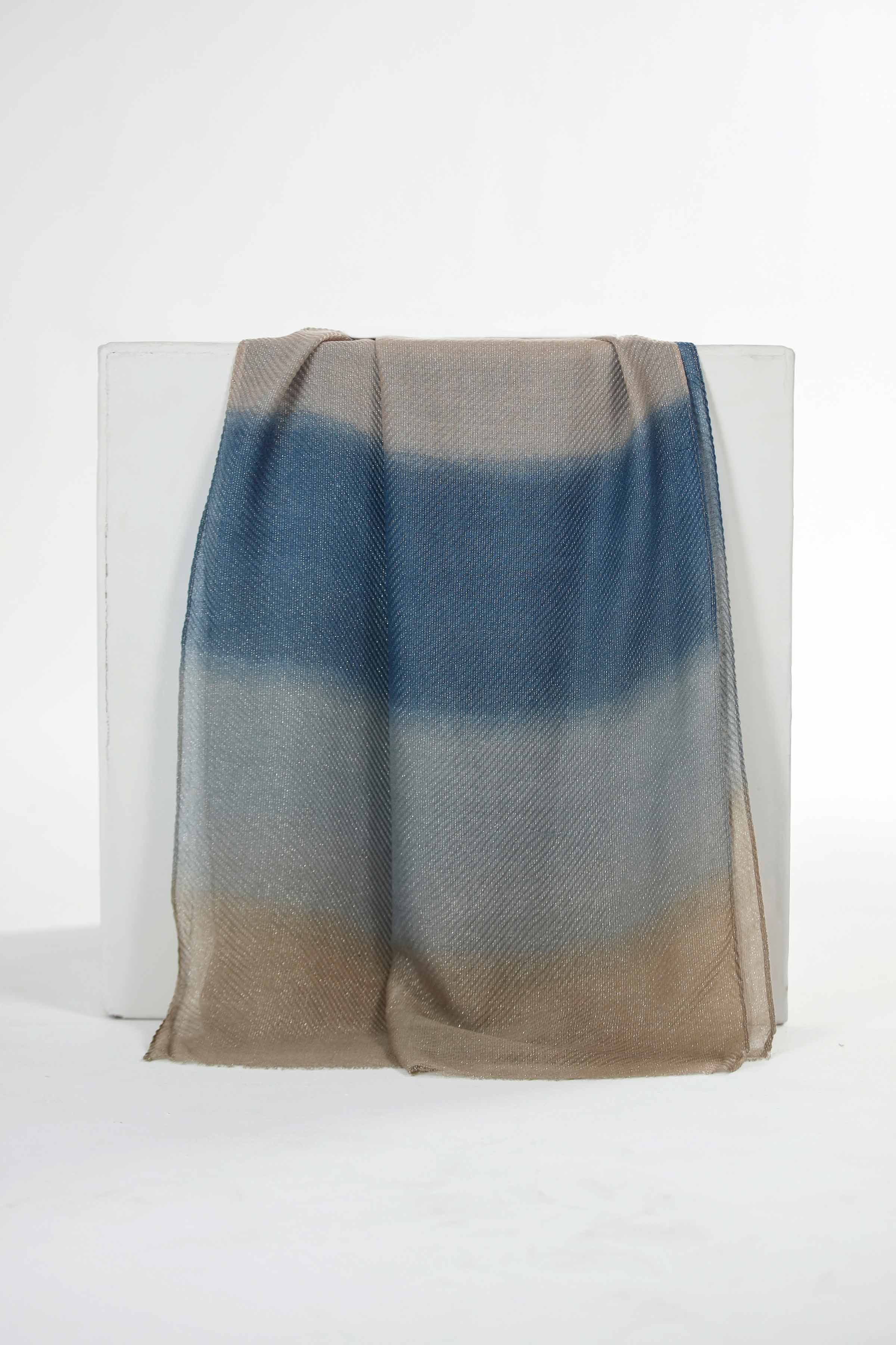 Blue & Beige Women Scarf-435212108