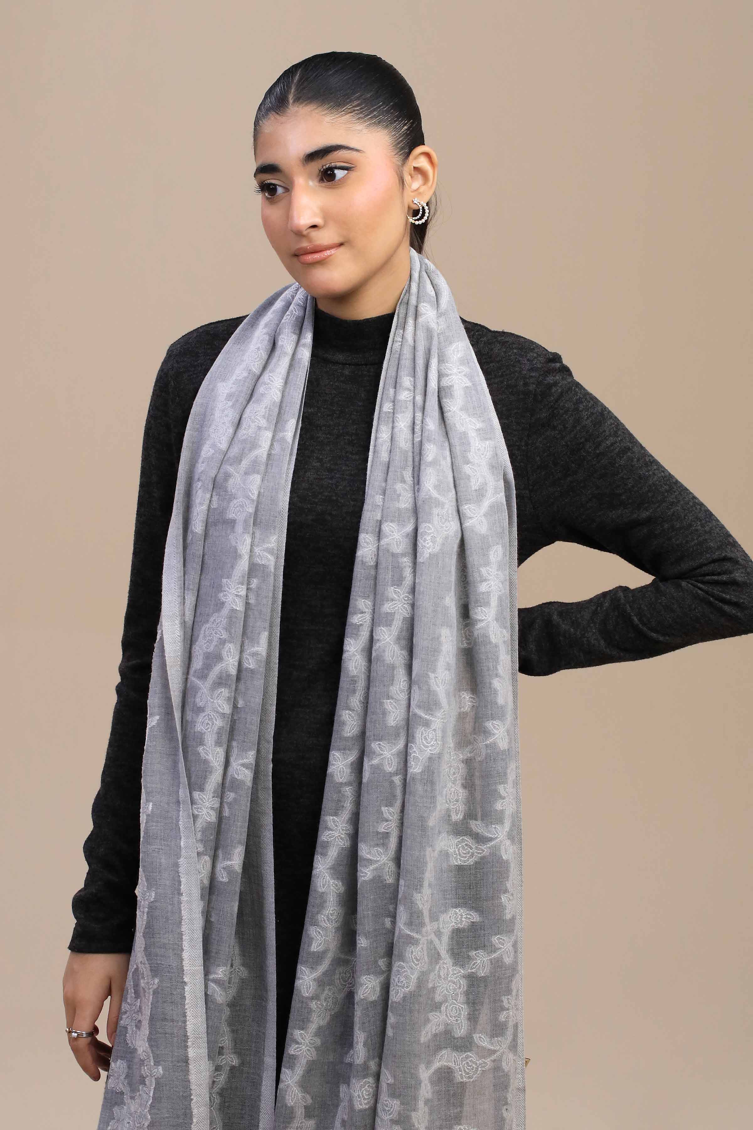 Grey Women Shawl-446772111 - Image 3